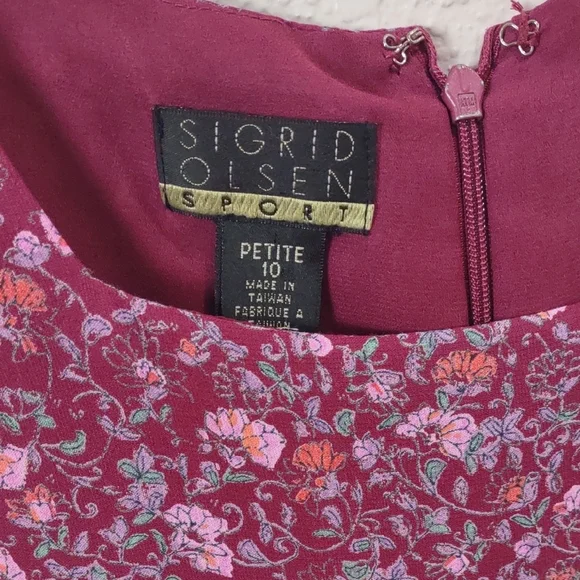 SIGRID OLSEN Floral Sleeveless Dress in Red and Purple - Picture 5 of 17